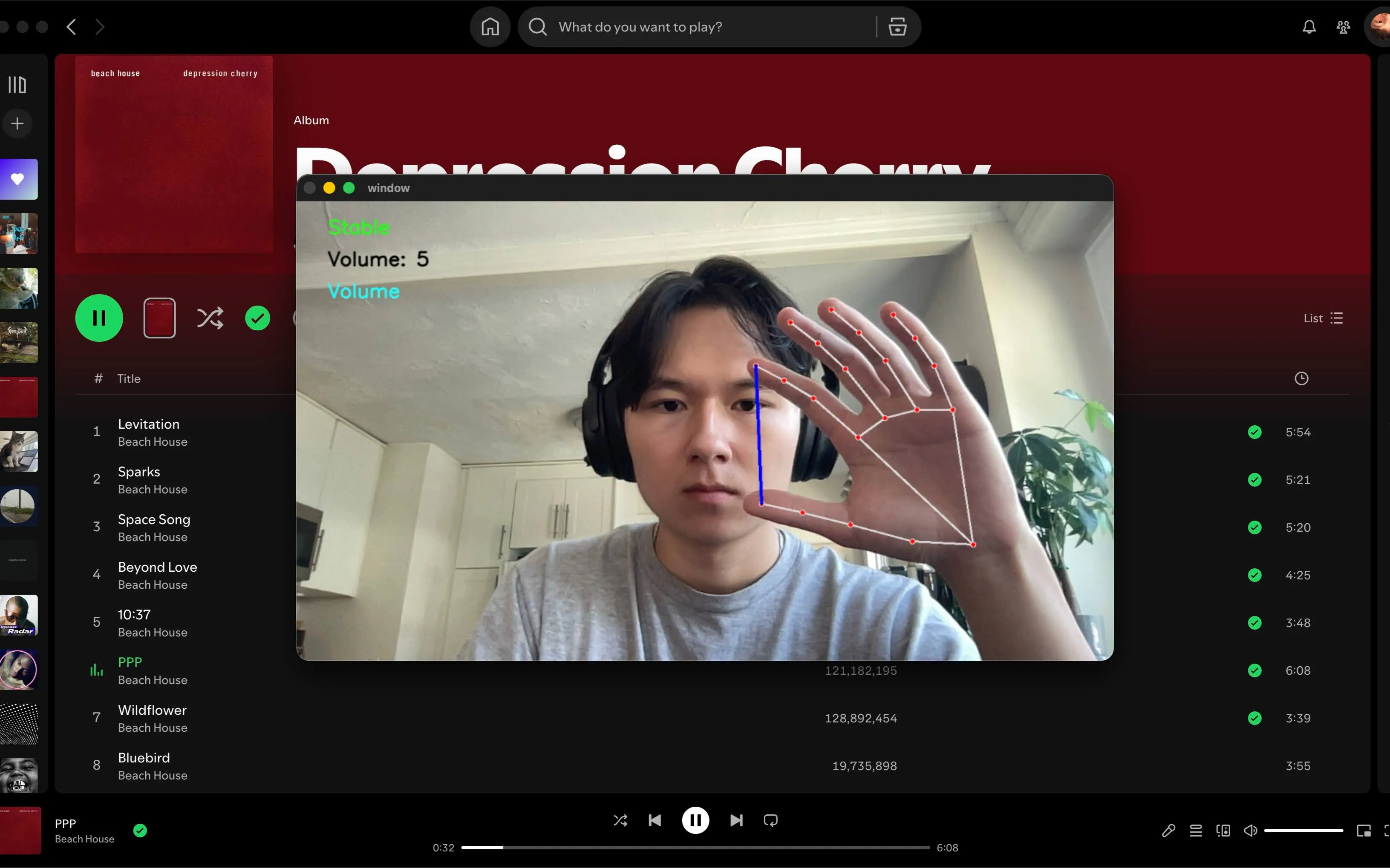 Spotify Gesture Control project preview